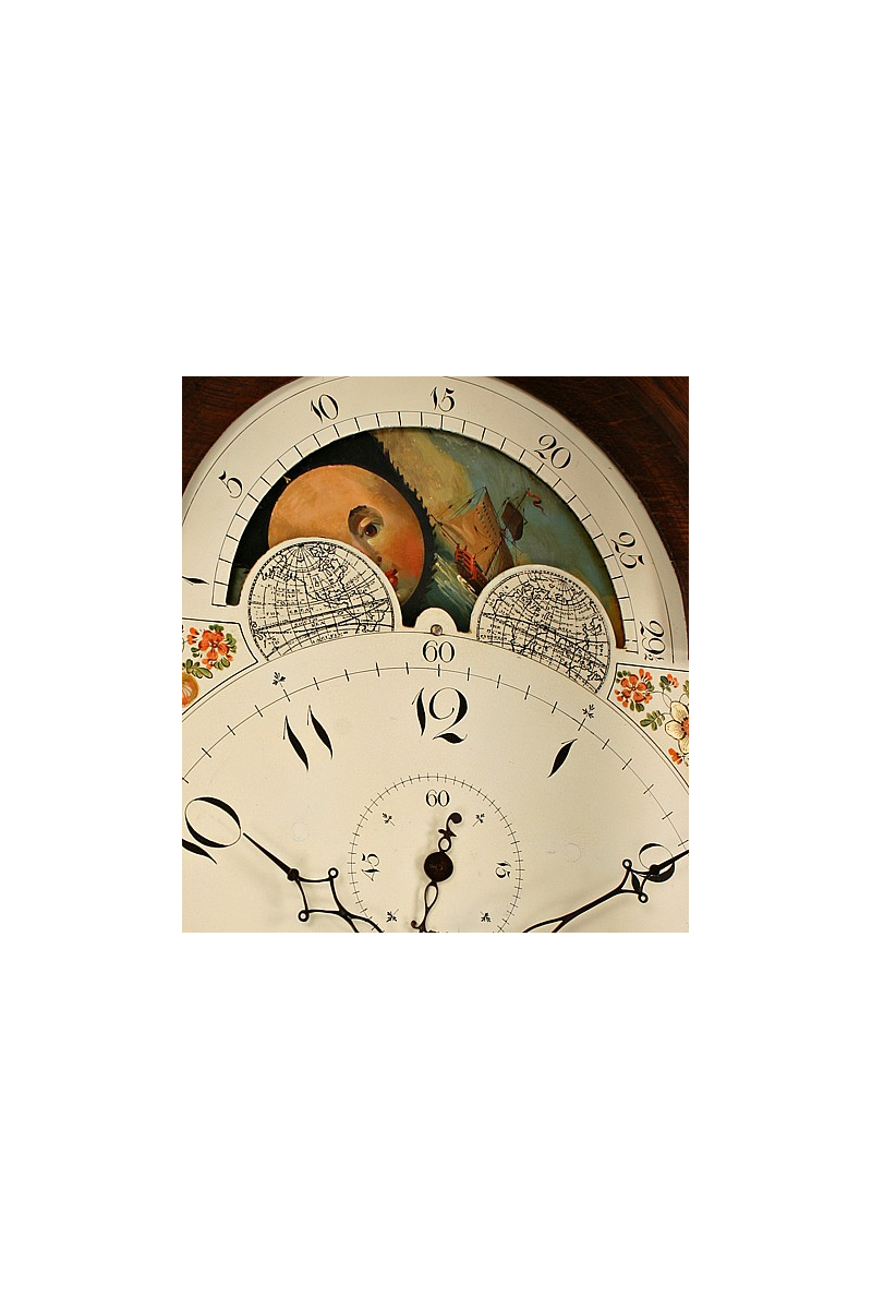 Oak Longcase Clock with Moonphase by Abraham of Frome