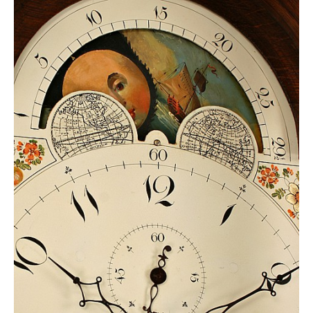 Oak Longcase Clock with Moonphase by Abraham of Frome