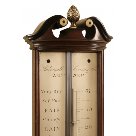 Bow Fronted Stick Barometer by Francis Rubergall of London
