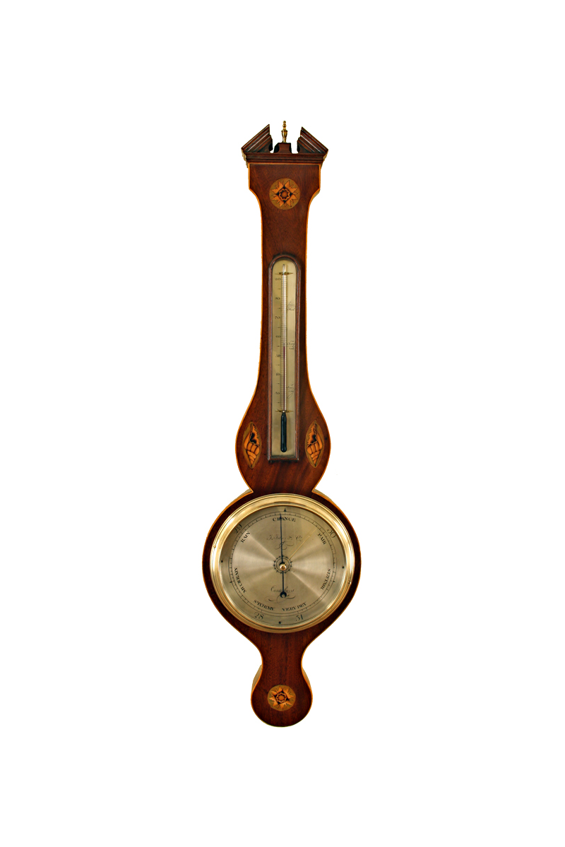 Mahogany Wheel Barometer by Introzi & Co of Canterbury