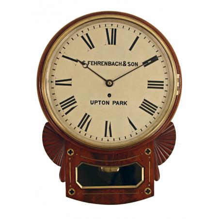 Single fusee wall clock by Fehrenbach of Upton Park