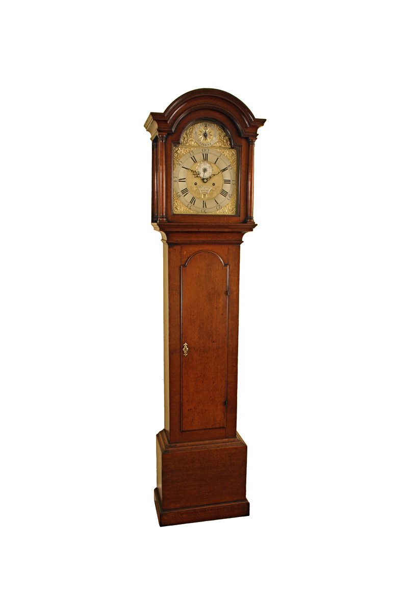 Oak Longcase Clock by Tarry of Newport