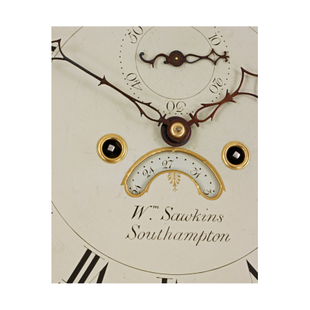 Moonphase longcase clock by Sawkins of Southampton