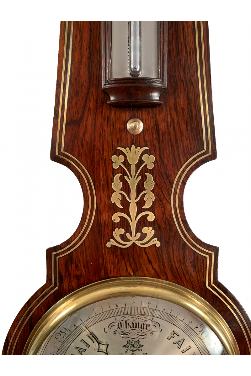 Rare rosewood wheel barometer by Della Torre of Perth Rare rosewood wheel barometer by Della Torre of Perth