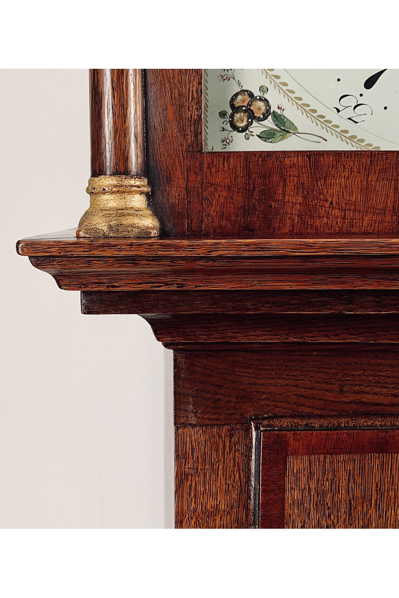 Small oak longcase clock by Hancock of Yeovil