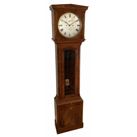 Rare burr walnut Regulator longcase clock by Brysons of Edinburgh