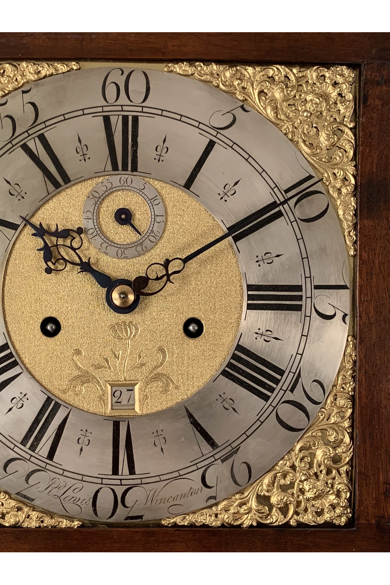 Rare Walnut longcase clock by Lewis of Wincanton