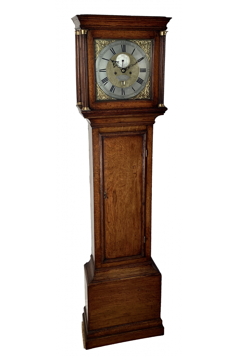 Small oak longcase clock by May of Henley on Thames