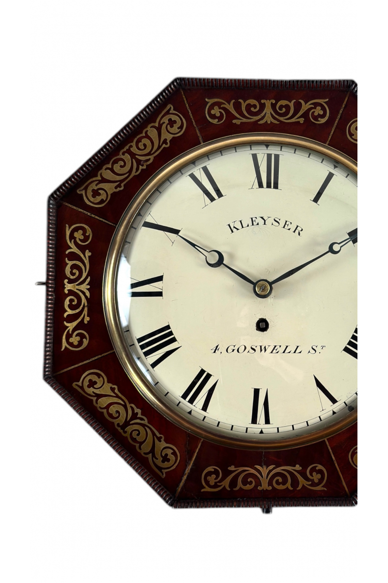 Octagonal wall clock by Kleyser of London