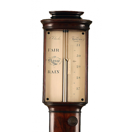 Antique Bow Front Stick Barometer by Clarke of London