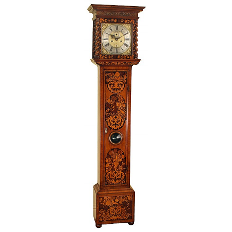 Floral Marquetry Grandfather Clock by Thomas Bridge of London