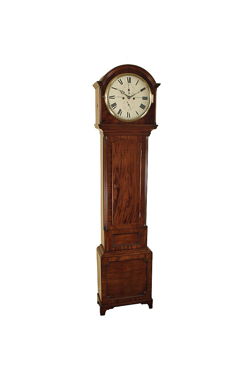 Round Dial Antique Grandfather Clock by Barnes of Edinburgh Round Dial Antique Grandfather Clock by Barnes of Edinburgh