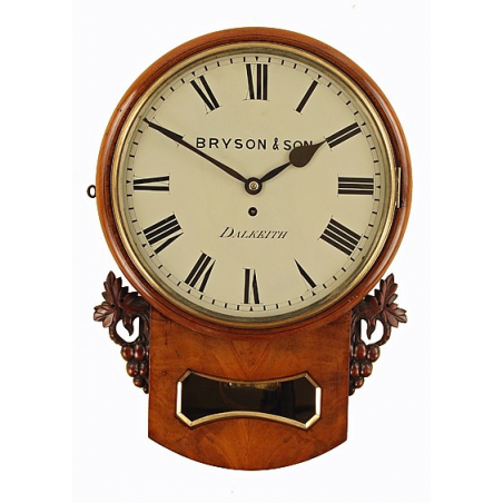 Drop Dial Antique Wall Clock by Bryson & Son of Dalkeith