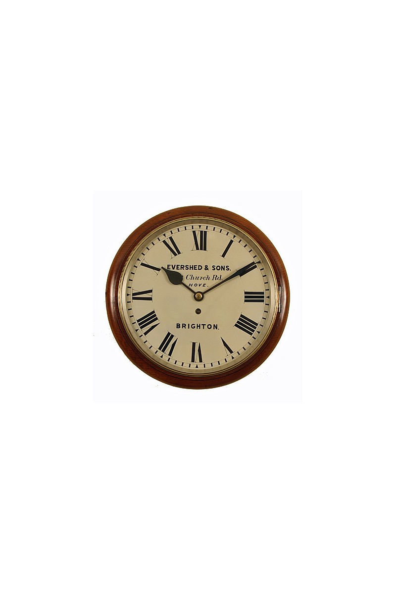 Oak Antique Wall Clock by Evershed & Sons of Hove, Brighton