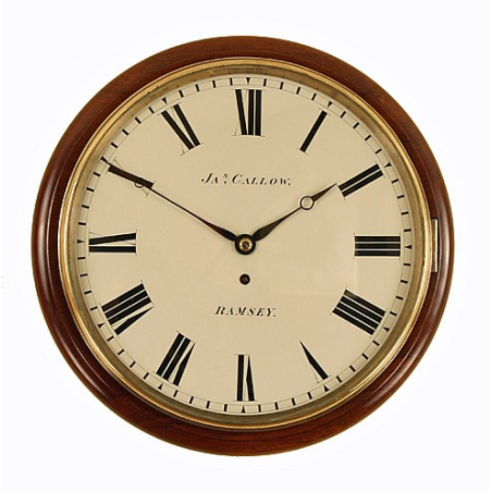 Mahogany Antique Wall Clock by James Callow of Ramsey, Isle of Man.