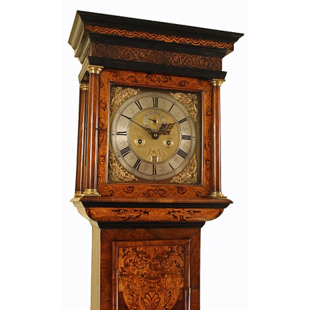 Marquetry Longcase Clock - Edward Crouch of London