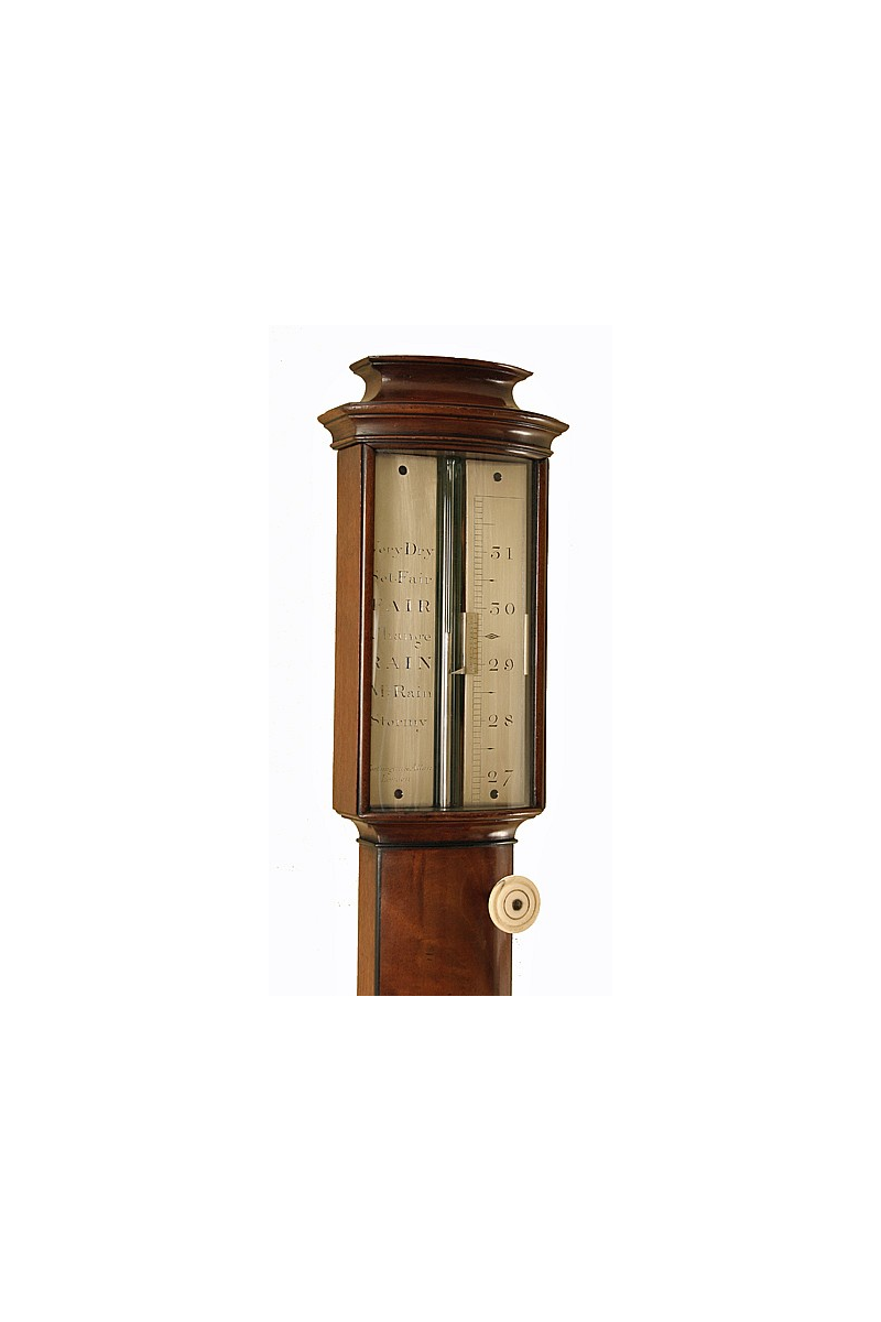 Bow Fronted Antique Stick Barometer by Worthington & Allan of London