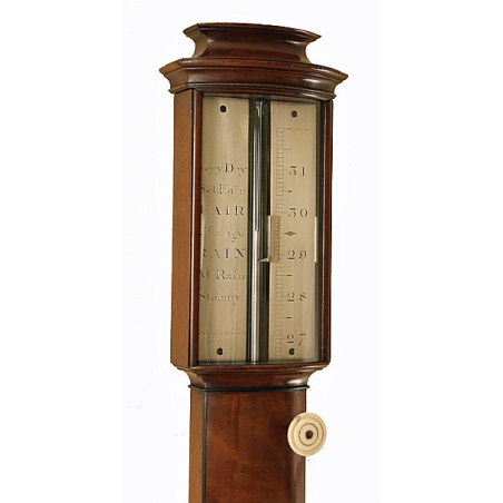 Bow Fronted Antique Stick Barometer by Worthington & Allan of London