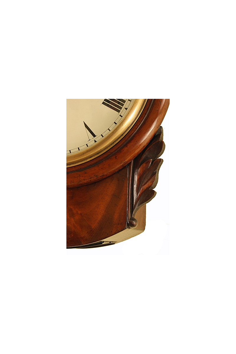 Small Mahogany Antique Wall Clock by Brown of Portman Square, London