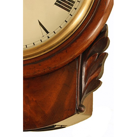 Small Mahogany Antique Wall Clock by Brown of Portman Square, London